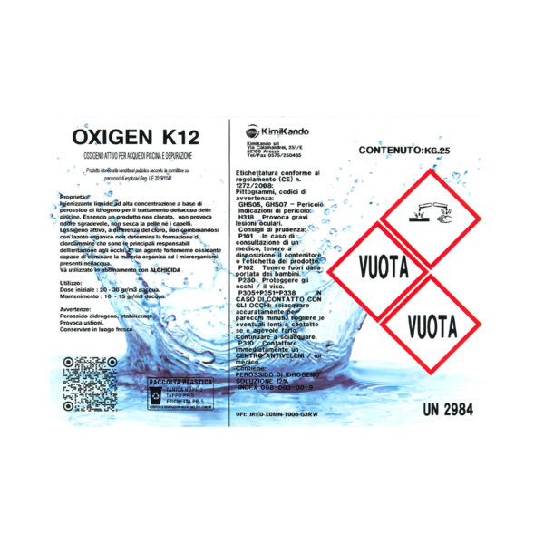 Oxigen K12 - 10 kg Ossigeno Liquido